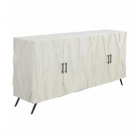 70" White Wash Four Doors 3D Lines Cradenza
