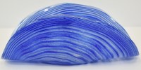 6 x 15" White and Blue Stripes Mini Glass Taco Bowl