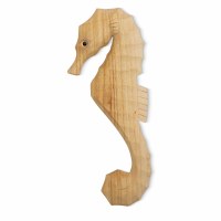 14" Bleached Wood Sea Horse Facing Left Coastal Wall Art Plaque