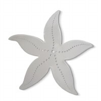 27" White Starfish Coastal Metal Wall Art Plaque