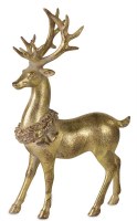 12" Gold Polyresin Deer Standing