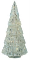 12" LED Green Glass Tree