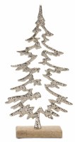 12" Silver Metal Tree Outline