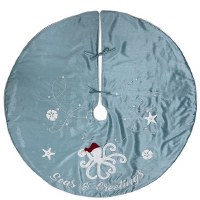 42" Round Blue Octopus Tree Skirt