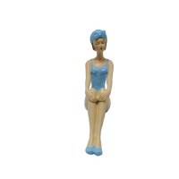 8" Light Blue Bathing Beauty Beach Lady With a Hand on a Knee