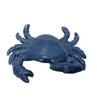 7" Navy Ceramic Crab