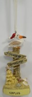 5" Naples LED Pelican Sitting on a Sign Post Ornament