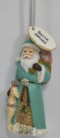 5" Bonita Springs Polyresin Santa With a Seahorse Ornament