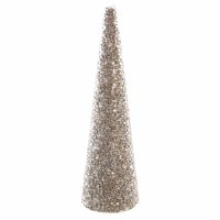 16" Gold Glitter Beaded Cone Tree