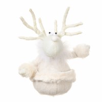 8" White Fur Deer Statue