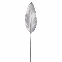 39" Faux Silver Single Bird of Paradise Leaf