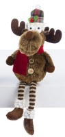 11" Red Scarf Moose Plush