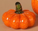 2" Short Glass Orange Pumpkin