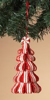 5" Red and White Thick Stripe Candy Cane Tree Ornament
