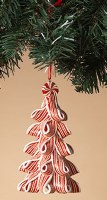 5" Red and White Thin Stripe Candy Cane Tree Ornament