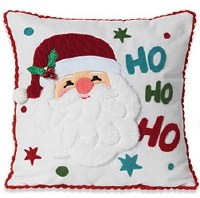 16" Sq Santa Face Decorative Christmas Pillow