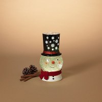 9" LED Snowman Head Glitter Swirl Globe