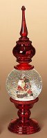 16" LED Santa in a Glitter Finial