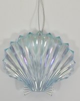 3" Iridescent Acrylic Scallop Shell Ornament