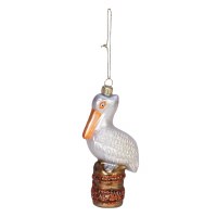 5" White Glass Pelican Ornament