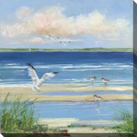 38" Sq Beachcombing 1 Coastal Canvas