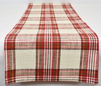 72" Red, Green, and White Plaid Table Runner