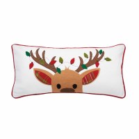 12" x 24" Reindeer with Christmas Lights Decorative Pillow