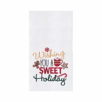 27" x 18" "Wishing You a Sweet Holiday" Flour Sack Kitchen Towel