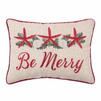 12" x 16" "Be Merry" Starfish Decorative Pillow