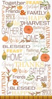 9" x 5" Fall Words Guest Towels