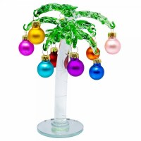 7" Glass Palm Tree With Ornaments