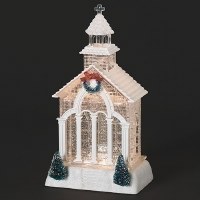 12" LED Clear and White Swirl Church