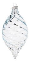 5" Clear Swirl Glass Diamond Ornament