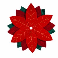 49" Round Poinsettia Shape Tree Skirt