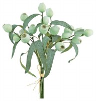 16" Faux Cream and Green Eucalyptus Spray Bundle