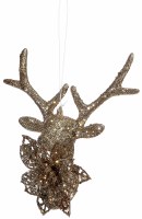 6" Champagne Deer Head Ornament