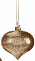 3" Textured Gold Glass Onion Ornament