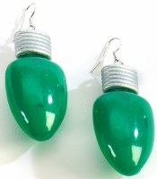 2" LED Green Bulb Earrings