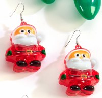 2" LED Santa Earrings