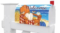 "Welcome" Fall Beach Mailbox Cover