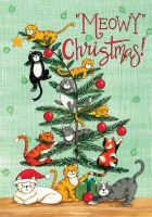 40" x 28" "Meowy Christmas" Christmas Cats Large Flag