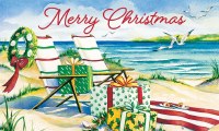 18" x 30" "Merry Christmas" Coastal Christmas Doormat