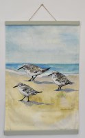 36" x 24" Three Sandpipers Coastal Wall Art