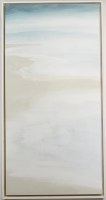 62" x 32" Multipastel Shore 1 Coastal Canvas in a White Wash Frame