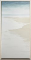 62" x 32" Multipastel Shore 2 Coastal Canvas in a Whitewash Frame