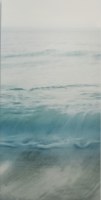 40" x 20" Light Blue Wave 1 Coastal Canvas