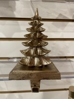 7" Gold Metal Christmas Tree Stocking Holder