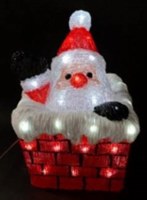 14" LED Santa in a Chimney Lantern