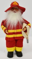 9" Fireman Santa Statue