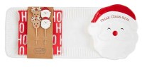 6" x 15" Santa Face Platter With Beverage Napkins by Mud Pie